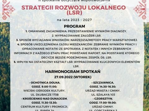 Stowarzyszenie Lokalna Grupa Działania Gorce-Pieniny zaprasza na II spotkanie informacyjno-konsultacyjne w Gminie Czorsztyn