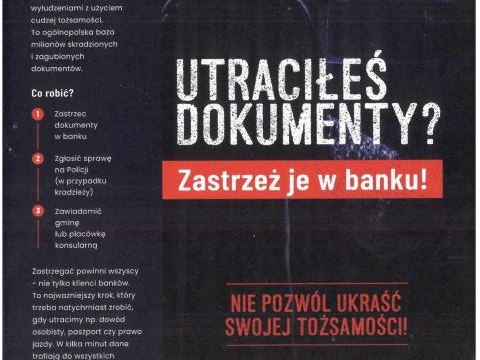 Utraciłeś dokumenty? Zastrzeż je w banku