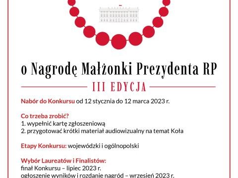 III edycja Konkursu dla Kół Gospodyń Wiejskich o Nagrodę Małżonki Prezydenta RP.