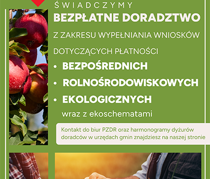 Bezpłatna pomoc dla rolników świadczona przez doradców MODR.