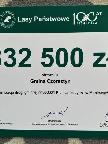 Uroczyste wręczenie czeków w ramach Funduszu Leśnego