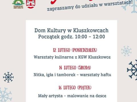 Warsztaty dla dzieci i młodzieży w trakcie ferii zimowych