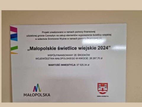 Świetlica w Sromowcach Wyżnych doposażona w nowe sprzęty