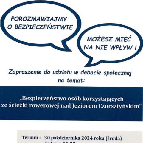 Debata dotycząca bezpieczeństwa osób korzystających ze ścieżki rowerowej nad Jeziorem Czorsztyńskim