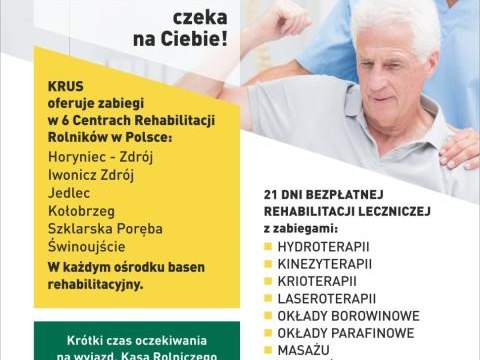 Rehabilitacja lecznicza – informacja dla rolników