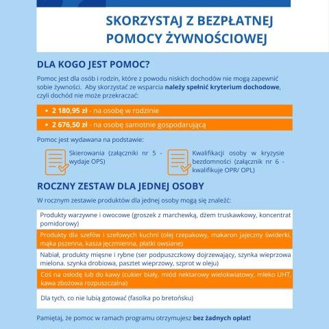 Skorzystaj z bezpłatnej pomocy żywnościowej
