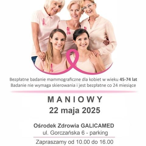Centrum Medyczne MASZACHABA zaprasza na darmową mammografię