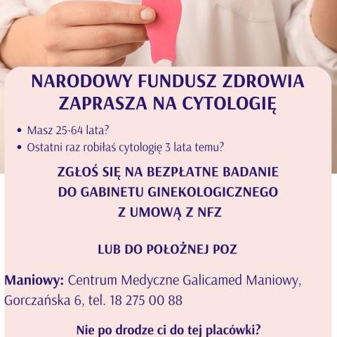 Narodowy Fundusz Zdrowia zaprasza na cytologię