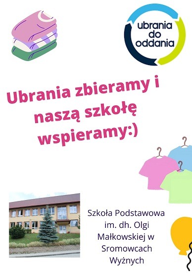 Niepotrzebne ubrania na potrzebne działania – akcja w Szkole Podstawowej im. dh. Olgi Małkowskiej w Sromowcach Wyżnych
