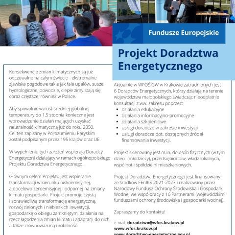 Wojewódzki Fundusz Ochrony Środowiska i Gospodarki Wodnej w Krakowie zaprasza do współpracy z Doradcami Energetycznymi