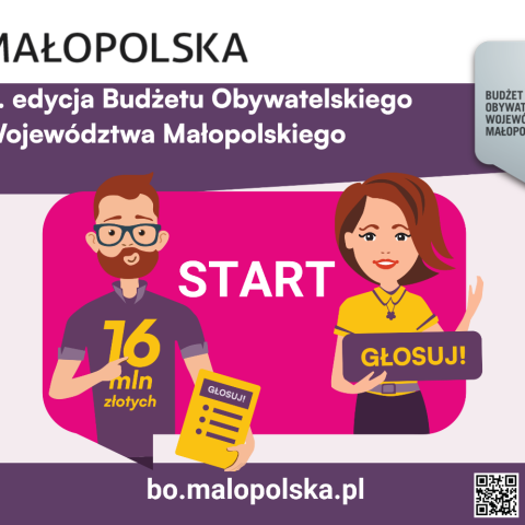 Start głosowania 8.edycja Budżetu Obywatelskiego Województwa Małopolskiego