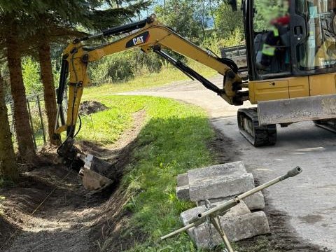 Prace na ul. Potok w Maniowach