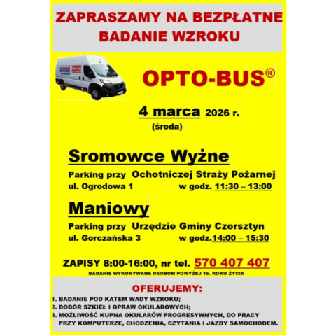 Bezpłatne badanie wzroku – OPTO-BUS