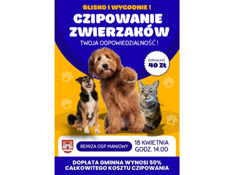 AKCJA CZIPOWANIA PSÓW I KOTÓW W GMINIE CZORSZTYN!