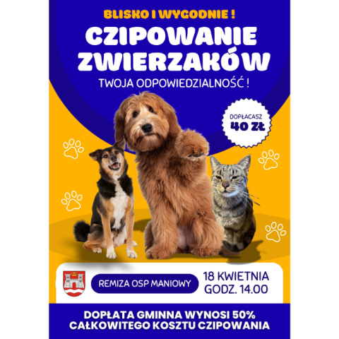AKCJA CZIPOWANIA PSÓW I KOTÓW W GMINIE CZORSZTYN!