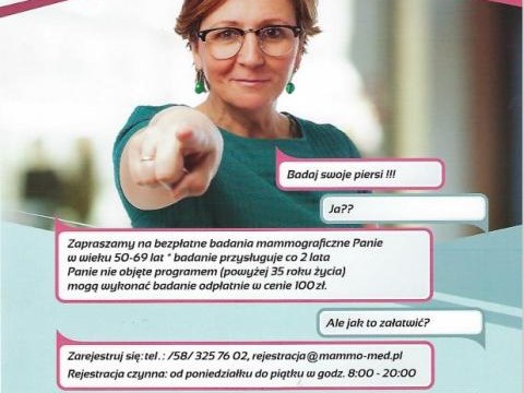 Bezpłatne badanie mammograficzne