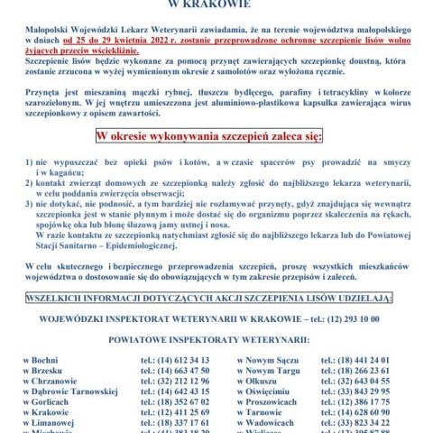 Komunikat dotyczący wścieklizny