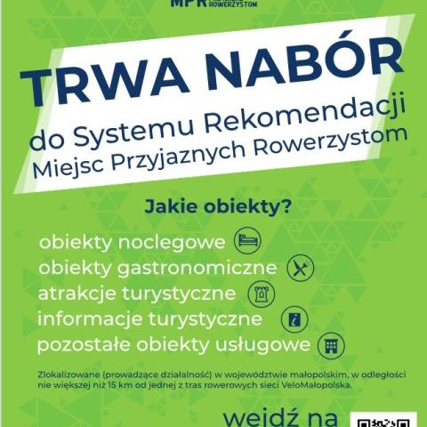 Nabór do Systemu Rekomendacji Miejsc Przyjaznych Rowerzystom w województwie małopolskim