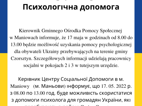 Pomoc psychologiczna w związku z sytuacją na Ukrainie