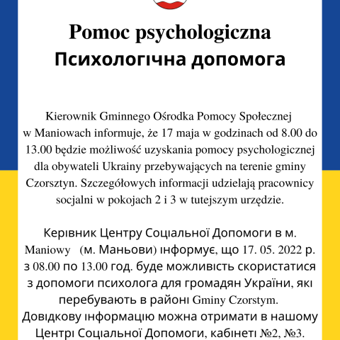 Pomoc psychologiczna w związku z sytuacją na Ukrainie