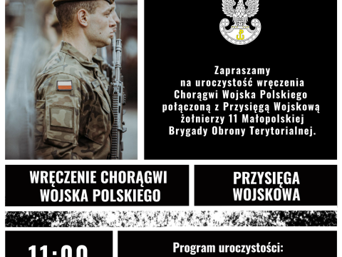 Uroczystość wręczenia Chorągwi Wojska Polskiego połączoną z Przysięgą Wojskową 11 MBOT